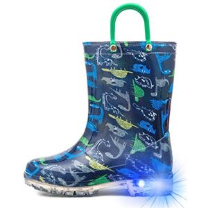 Hugrain Adorables bottes lumineuses pour enfants avec poignées faciles à enfiler, Dinosaure bleu., 23 EU - Publicité