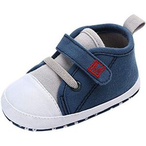 Susenstone Chaussures Premiers Pas BéBé Fille Antiderapant Semelle Souple Mignon Pas Cher Chaussures De Toile BéBé Garcon Respirant pour Enfant 0-15 Mois (0-3 Mois, Bleu) - Publicité