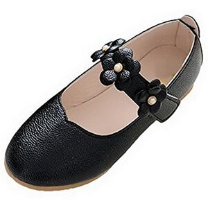 Fancyland Filles Ballerines Chaussures de Princesse étudiants Chaussures chaussures cuir danse (28 EU, Noir) - Publicité