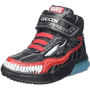 Geox Garçon J Grayjay Boy D Sneakers, Black/Red, 30 EU - Publicité