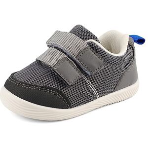 LACOFIA Chaussures Premier Pas Bébé Garçon Baskets Bébé de Marche Antidérapantes Gris 21(Étiquette 19) - Publicité