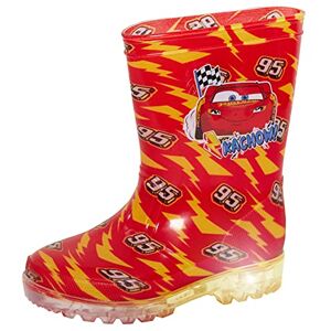 Disney Bottes Cars avec Lumière Clignotante pour Garçons Bottes en Caoutchouc Enfants Lightning McQueen Bottes de Pluie avec Lumières Clignotantes, Rouge, 24 EU - Publicité