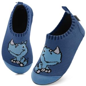 Kyopp Garcon Chaussettes Chaussures Fille Respirant Chaussons Antidérapante Chaussons Bébé Enfant Mixte Enfant（Rhinocéros Bleu Foncé 22/23EU） - Publicité