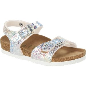 Birkenstock Rio Kids Vegan Micro Fibre - Sandales enfant Flashy Hologram Silver 25 - Normal - Publicité