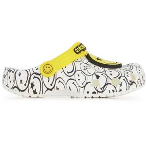 Crocs Classic Smiley World Charm Clog - Bébé blanc/noir/jaune 28/29 unisexe