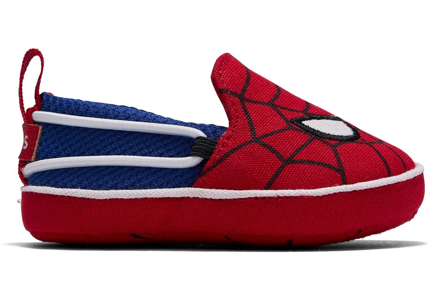 TOMS RED MARVEL SPIDER MAN FACE PRINT BABY LIME LAYETTE (10015433)