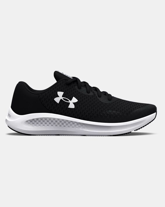 Under Armour Boys' Grade School UA Charged Pursuit 3 Running Shoes Black Size: (5.5)