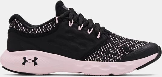 Under Armour Girls' Grade School UA Charged Vantage Knit Running Shoes Black Size: (4.5)