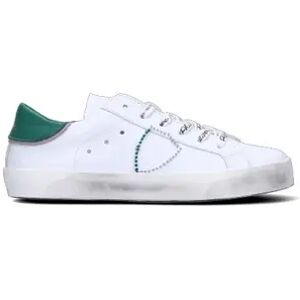 PHILIPPE MODEL Sneaker bimbo bianca/verde in pelle BIANCO 33