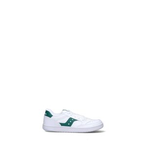 Saucony JAZZ COURT Sneaker bimbo bianca/verde in pelle BIANCO 38