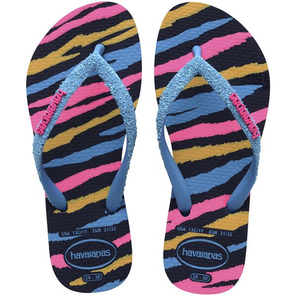 havaianas kids slim glitter trendy - infradito - bambina light blue/pink 33/34 br