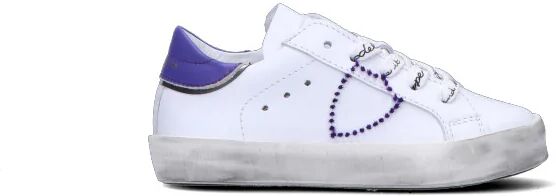 PHILIPPE MODEL Sneaker bimba bianca/viola in pelle BIANCO 25