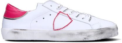 PHILIPPE MODEL Sneaker bimba bianca/rosa in pelle BIANCO 32