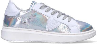 PHILIPPE MODEL Sneaker bimba argento in pelle ARGENTO 32