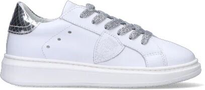 PHILIPPE MODEL Sneaker bimba bianca/argento in pelle BIANCO 30