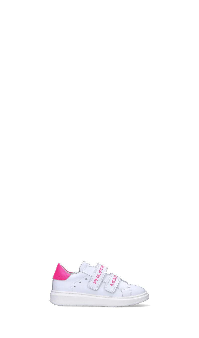 PHILIPPE MODEL Sneaker bimba bianca/rosa in pelle BIANCO 32