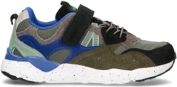 GRUNLAND Sneaker ragazzo verde militare/blu/nera in pelle MILITARE 38