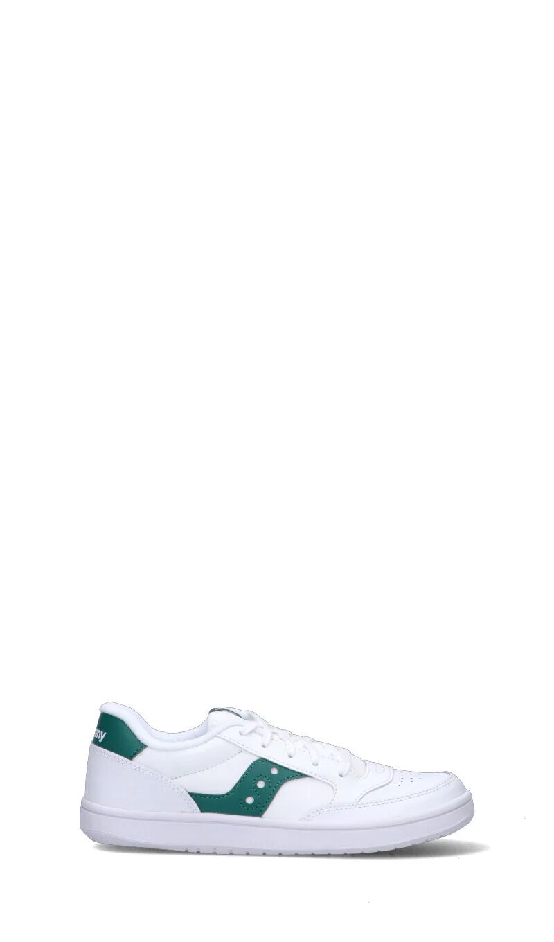 Saucony JAZZ COURT Sneaker bimbo bianca/verde in pelle BIANCO 37
