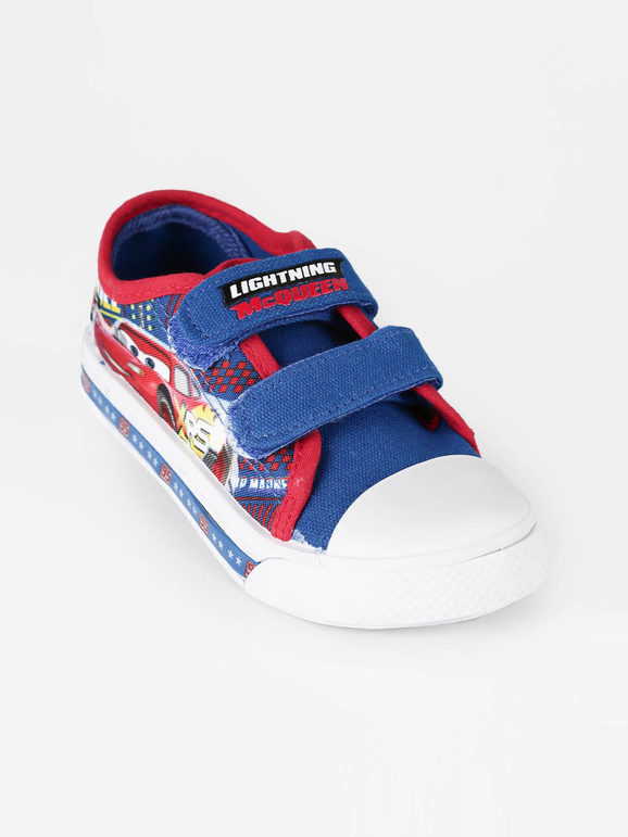 Disney Cars scarpe in tela bambino con strappi e luci Sneakers Basse bambino Blu taglia 24