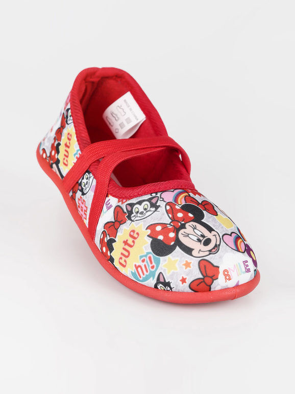Disney Minnie pantofone a ballerina da bambina Pantofole bambina Rosso taglia 26