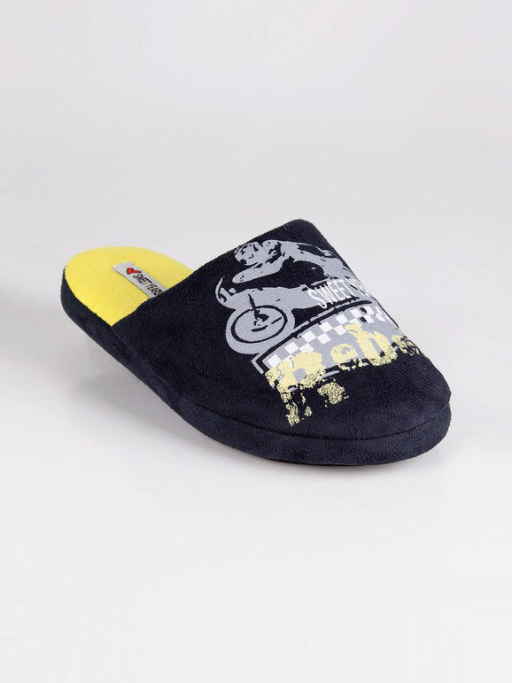 Sweet Pantofole bimbo in tessuto scamosciato Pantofole bambino Blu taglia 29