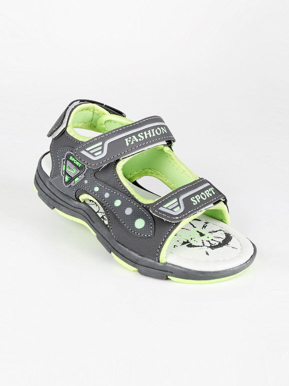 Shoes Sandali con strappi Sandali Bassi bambino Grigio taglia 35