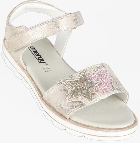 Energy Sandali da ragazza con glitter Sandali Bassi bambina Beige taglia 33