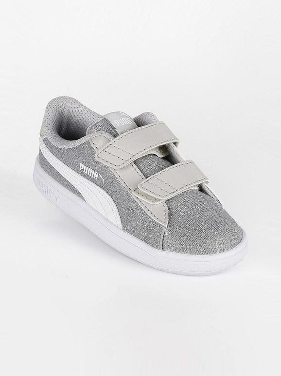 Puma SMASH v2GLITZ GlamV Sneakers glitter con strappi Sneakers Basse bambina Argento taglia 24