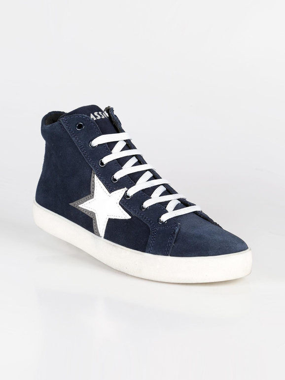 Asso Sneakers alte con stella da bimba Sneakers Alte bambina Blu taglia 32