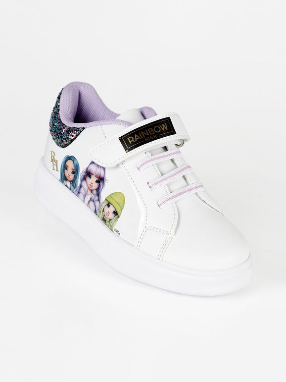 Rainbow Sneakers bambina in ecopelle con strappo Sneakers Basse bambina Bianco taglia 25