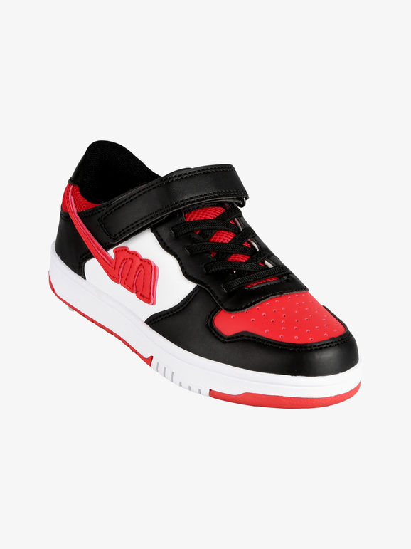 melania Sneakers bicolor da ragazzo con strappo Sneakers Basse bambino Rosso taglia 33