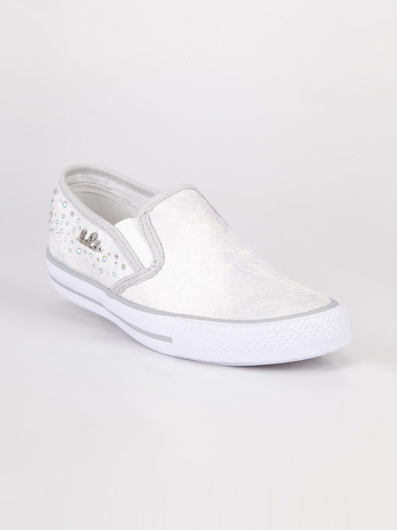 Lulu' Sneakers slip on con pizzo Bianco Sneakers Basse bambina Bianco taglia 33