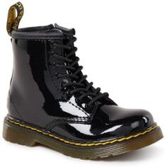 Dr. Martens 1460 T biker boot van leer met lak finish - Zwart