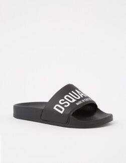 Dsquared2 Poolside slipper met logo - Zwart