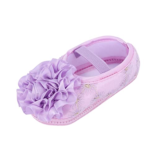 IQYU Zachte schoenen voor kleine kinderen, babyschoenen, schoenen om te leren lopen, kleine kinderen, meisjes, prinses, babygymschoenen, vaste schoenen voor kinderen, lila, 19 EU