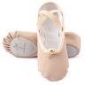 PLIKSUVER Balletschoenen meisjes leren balletschoenen gedeelde zool voor kleine kinderen dames volwassenen in roze beige violet in maat 22-38, bruin, 27 EU