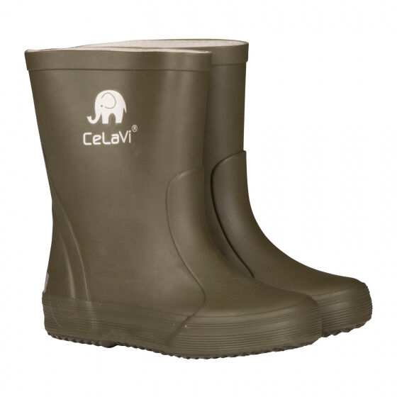 CeLaVi regenlaarzen Basic Wellies jongens rubber legergroen - Legergroen