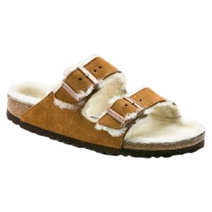 Birkenstock Arizona Suede Leather Shearling Mink Sko Camel  female 37