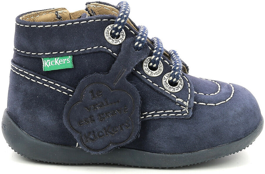 Kickers Botas em pele, com fecho, Bonzip-2   Marinho