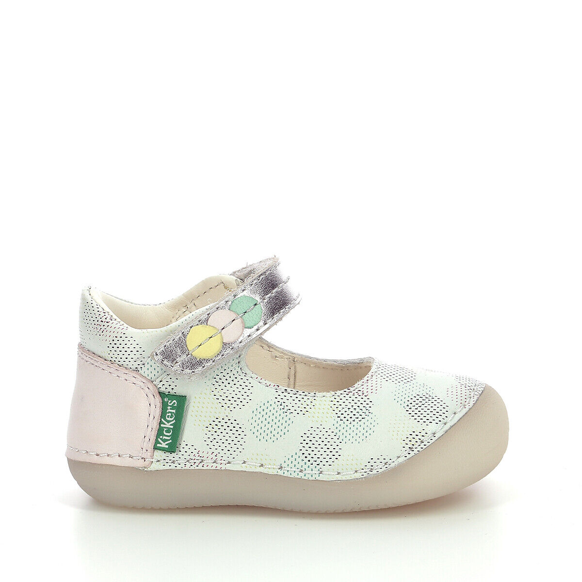 Kickers Sandálias em pele, Sobaby   estampado bolas fundo branco