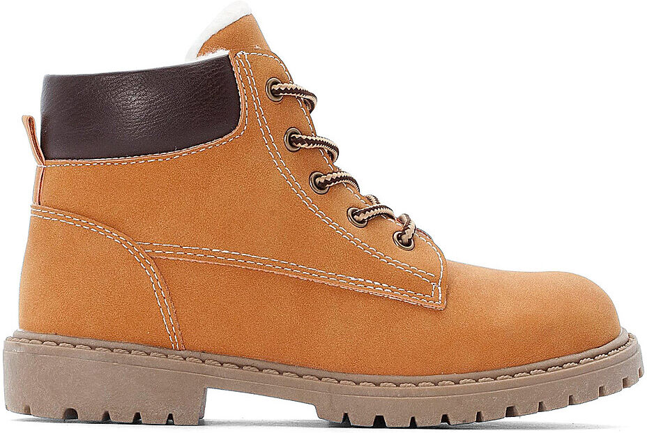 La Redoute Collections Botas forradas com atacadores e fecho, do 26 ao 39   Camel