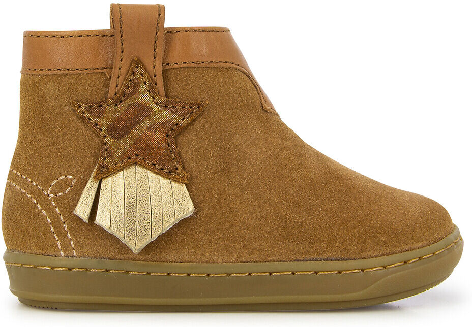 Shoo Pom Botas em pele, Bouba Kid   camel/dourado