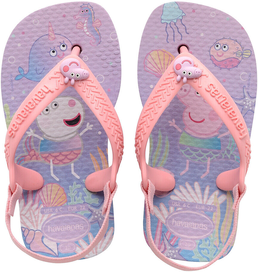 Havaianas Sandálias com entrededos, Baby Peppa Pig   Rosa/lilás/estampado