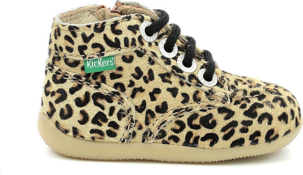 Kickers Botas em pele, com fecho, Bonzip-2   estampado leopardo