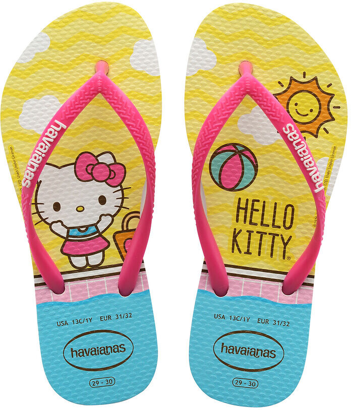 Havaianas Chinelos em cauchu   estampado fundo amarelo