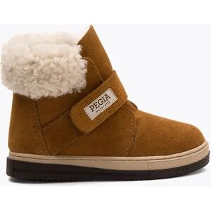 Pegia Arnes Shearling Kids' Velcro Boots, 27/9 / Chestnut