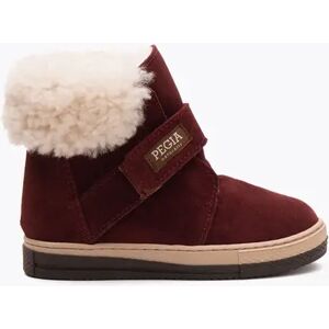 Pegia Arnes Shearling Kids' Velcro Boots, 27/9 / Burgundy