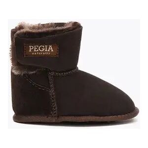 Pegia Lian Shearling Baby Velcro Booties, 12-18 months / Choco