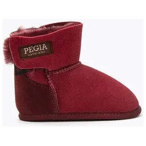 Pegia Lian Shearling Baby Velcro Booties, 0-6 months / Burgundy