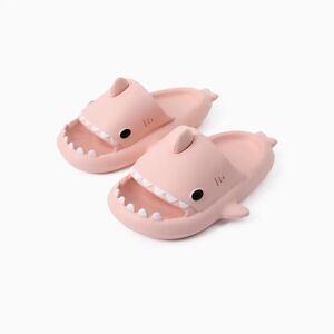 PatPat Toddler/Kids Unisex Solid Color Shark Shaped Slippers  - Pink